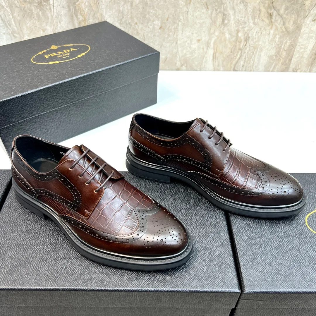 Original order quality: P580 Brand: PRADA (Prada) Standard code: Men's size 38/44 (45 can be customized) Grade: Same style as the official website High-quality men's shoes Material: Original cowhide Water-dyed cowhide lining Rubber outsole Style categories: Men's fashionable formal leather shoes Slip-on men's shoes series Young fashion European and American trends British style Top luxury Color: Actual picture